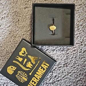 Verameat Adrien Brody Gold Brass Celebrity Ring Size 7